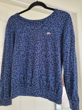 Lacoste Blue Leopard Print Sweater